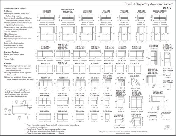 Klein_Comfort_Sleeper_Spec_Sheet