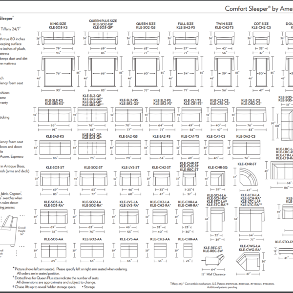 Klein_Comfort_Sleeper_Spec_Sheet