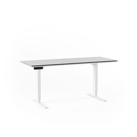 white grey lift desk