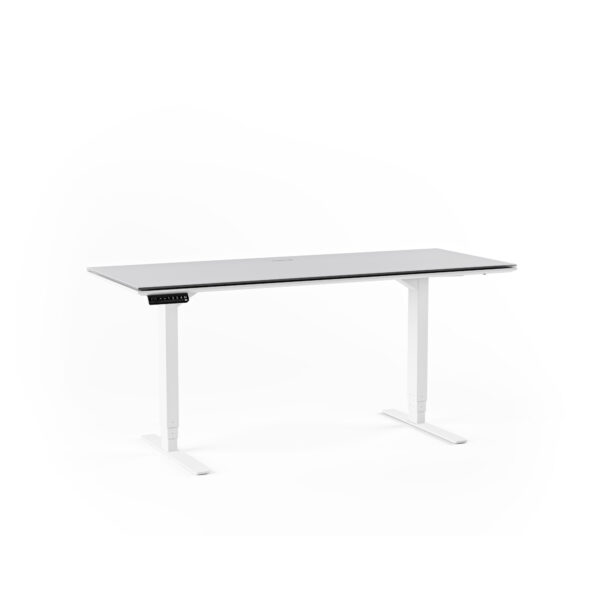 white grey lift desk