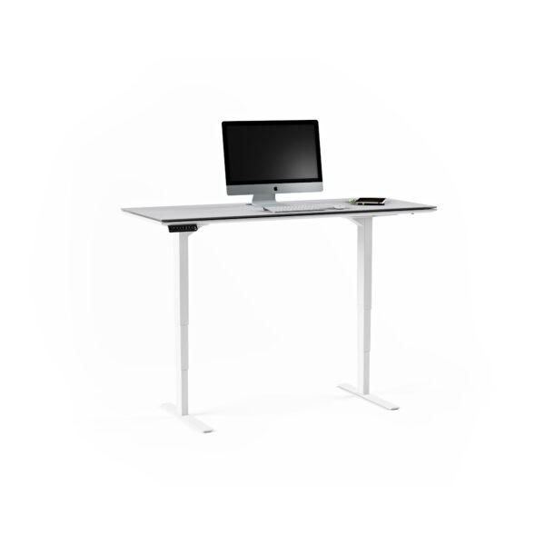 white grey lift desk