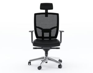 black leather swivel office chair