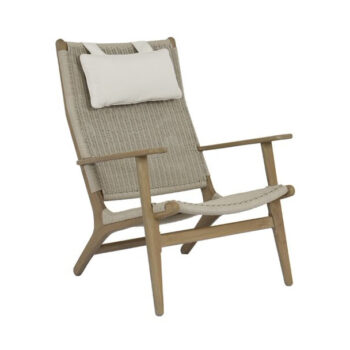 Coastal Teak Outdoor High Back Chair