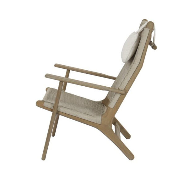 Coastal Teak High Back Chair Side