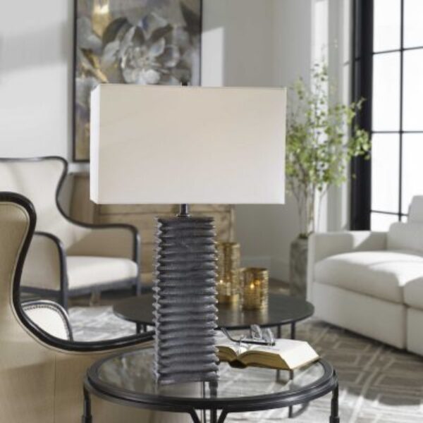 grey table lamp