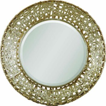 Alita Champagne Round Mirror