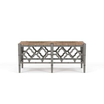 Chinois Bench in White Charlestone